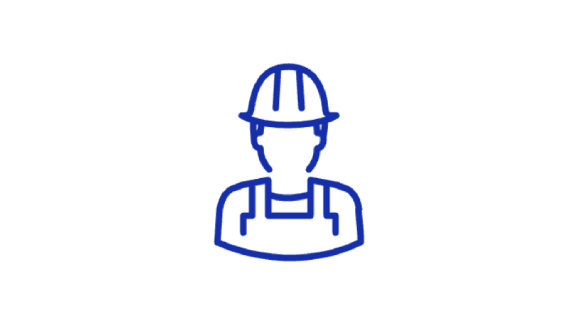 Blue hard hat
